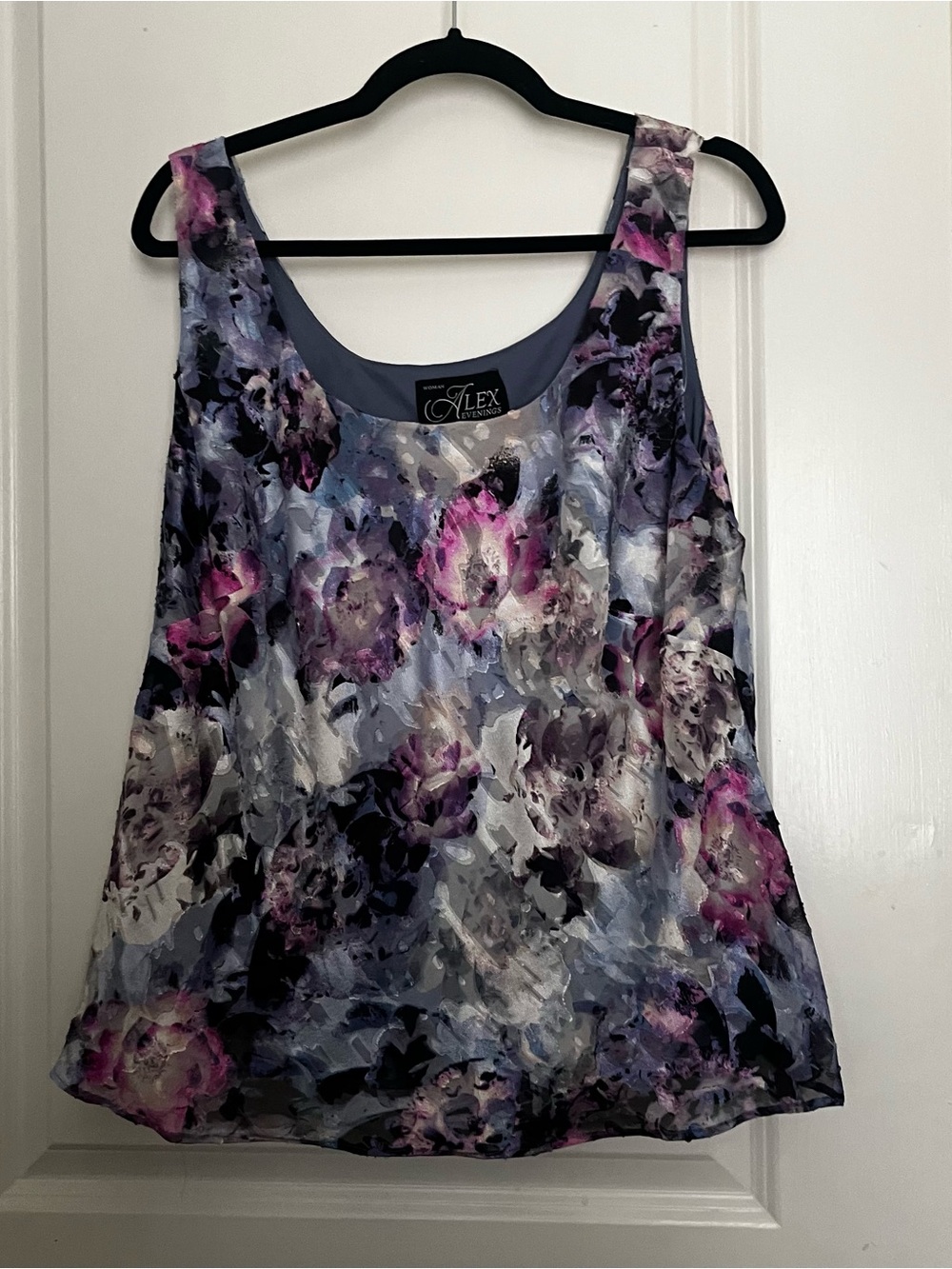 Alex Evenings Floral Purple and Pink Tank Top
